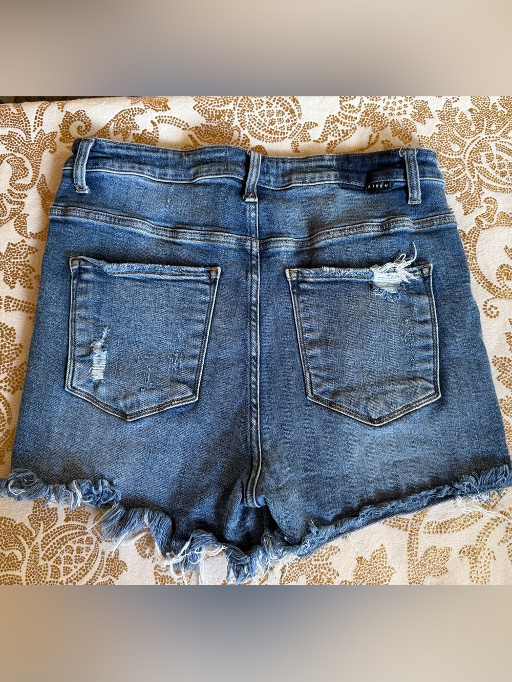 Risen Distressed Denim Jean Shorts - Size 1X